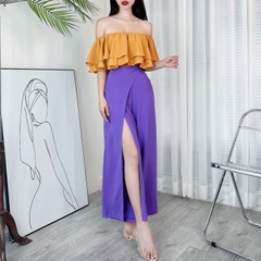 Quần Tây Trơn Ống Suông Phối Vạt Chéo Chất Lụa Cát Đi Làm Đi Chơi Đi Tiệc MIMIX - AO2
