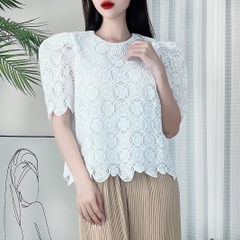 Áo Nữ Ren Phối Quần Dập Ly Dáng Suông Đi Biển Đi Du Lịch MIMIX - DD0