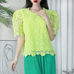 Áo Nữ Ren Phối Quần Dập Ly Dáng Suông Đi Biển Đi Du Lịch MIMIX - DD0