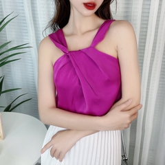 Áo Yếm Trơn Dây Xoắn Chất Lụa Đi Tiệc Đi Du Lịch MIMIX - DD7