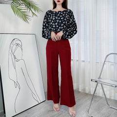 Quần Ống Rộng Nữ Dáng Dài Khuy Chìm Chất Tuyết Mưa Công Sở MIMIX - CP4