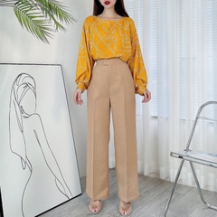 Quần Ống Rộng Nữ Dáng Dài Khuy Chìm Chất Tuyết Mưa Công Sở MIMIX - CP4