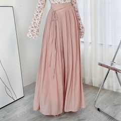 Quần Culottes Xếp Ly Trơn Lưng V Dáng Dài Nữ Tính Đi Du Lịch Chất Linen Tơ Sước MIMIX - DG8