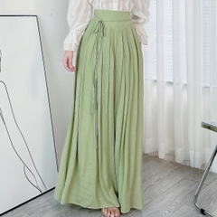 Quần Culottes Xếp Ly Trơn Lưng V Dáng Dài Nữ Tính Đi Du Lịch Chất Linen Tơ Sước MIMIX - DG8