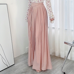 Quần Culottes Xếp Ly Trơn Lưng V Dáng Dài Nữ Tính Đi Du Lịch Chất Linen Tơ Sước MIMIX - DG8