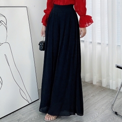 Quần Culottes Xếp Ly Trơn Lưng V Dáng Dài Nữ Tính Đi Du Lịch Chất Linen Tơ Sước MIMIX - DG8