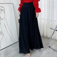 Quần Culottes Xếp Ly Trơn Lưng V Dáng Dài Nữ Tính Đi Du Lịch Chất Linen Tơ Sước MIMIX - DG8