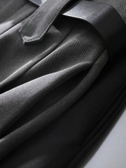 Chân Váy Trơn Xếp Ly Nữ Dài Form A Phối Đai Chất Cotton Hàn Công Sở - DH8