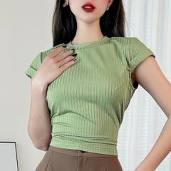 Áo Thun Nữ Trơn Cổ Tròn Tay Ngắn Có Cột Eo Chất Thun Đũa Đi Du Lịch MIMIX - DL2