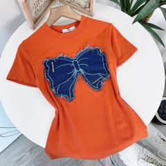 Áo Thun Baby Tee Cổ Tròn Tay Ngắn Họa Tiết Nơ Chất Thun Cotton Đi Du Lịch MIMIX - DN4