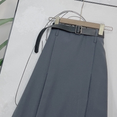 Chân Váy Nữ Form A Trơn Xẻ Tà Trước Tặng Kèm Thắt Lưng Chất Cotton Nhung Công Sở MIMIX - DI0