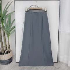 Chân Váy Nữ Form A Trơn Xẻ Tà Trước Tặng Kèm Thắt Lưng Chất Cotton Nhung Công Sở MIMIX - DI0