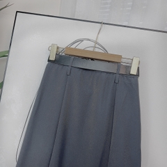 Chân Váy Nữ Form A Trơn Xẻ Tà Trước Tặng Kèm Thắt Lưng Chất Cotton Nhung Công Sở MIMIX - DI0