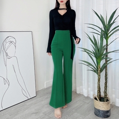 Quần Ống Loe Nữ Trơn Cạp Cao Dáng Dài Chất Chéo Win Công Sở MIMIX - DS4