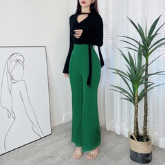 Quần Ống Loe Nữ Trơn Cạp Cao Dáng Dài Chất Chéo Win Công Sở MIMIX - DS4