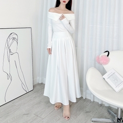 Áo Trơn Kiểu Nữ Trễ Vai Tay Dài Cổ Lật Chất Thun Tăm QC Đi Làm Đi Chơi MIMIX - DX6