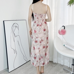 Đầm 2 Dây Thêu Hoa Xẻ Tà Phối Rút Dọc Kèm Áo Khoác Ngoài Đi Du Lịch MIMIX - EA5