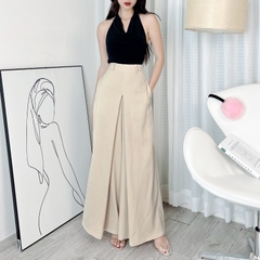 Quần Tây MIMIX Nữ Cạp Cao Ống A Xếp Ly Trước 3 Chất Chéo Hàn Tôn Dáng Công Sở - EA8