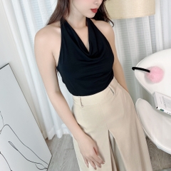 Quần Tây MIMIX Nữ Cạp Cao Ống A Xếp Ly Trước 3 Chất Chéo Hàn Tôn Dáng Công Sở - EA8