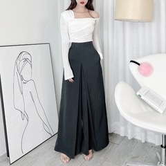 Quần Tây MIMIX Nữ Cạp Cao Ống A Xếp Ly Trước 3 Chất Chéo Hàn Tôn Dáng Công Sở - EA8