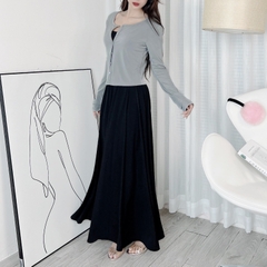 Set Bộ Nữ 3 Món Áo 2 Dây Bún, Chân Váy Dáng Xòe Kèm Áo Khoác Chất Thun Dẻo Đi Du Lịch MIMIX - EA7