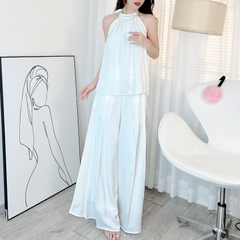Set Yếm Trơn Nữ Áo Thắt Dây Kèm Chân Váy Phối Bo Chun Dáng Dài Chất Lụa Đi Tiệc MIMIX - EB4