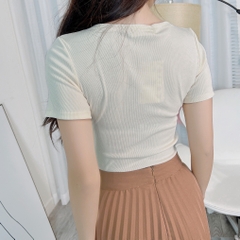 Áo Kiểu Nữ Trơn Phối Nơ Dây Cổ Chất Tăm Nhuyễn Đi Làm Đi Chơi MIMIX - EC1