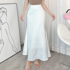 Chân Váy Lụa Trơn Dáng Dài Đuôi Cá Nữ Tính Chất Lụa Vân Gỗ Đi Tiệc Đi Làm MIMIX - DJ3