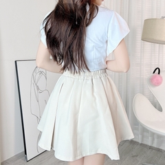 Quần Váy Xếp Ly Bảng To Dáng Ngắn Xòe Chất Tuyết Hàn Đi Làm Đi Chơi MIMIX - EE8