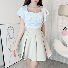 Quần Váy Xếp Ly Bảng To Dáng Ngắn Xòe Chất Tuyết Hàn Đi Làm Đi Chơi MIMIX - EE8