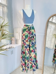 Quần Đũi Họa Tiết Xẻ Tà Đắp Chéo Chất Đũi Lụa Đi Đi Biển MIMIX - BZ0