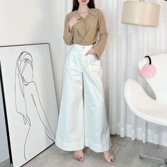 Quần Kaki Dáng Dài Loe Tôn Dáng Phối Túi Trước Đi Làm Đi Tiệc MIMIX - EF3