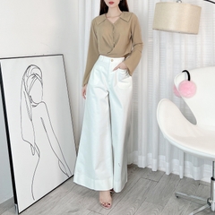 Quần Kaki Dáng Dài Loe Tôn Dáng Phối Túi Trước Đi Làm Đi Tiệc MIMIX - EF3
