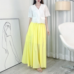 Chân Váy Trơn Nữ Dáng Dài Rộng Xòe Phong Cách Dễ Thương Chất Thô Kate Đi Biển Đi Làm MIMIX - EJ4
