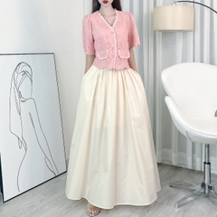 Chân Váy Trơn Nữ Dáng Dài Rộng Xòe Phong Cách Dễ Thương Chất Thô Kate Đi Biển Đi Làm MIMIX - EJ4
