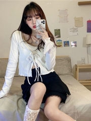 Áo Khoác Nữ Mimix Tay Dài Phối Dây Đôi Chất Thun Gân Đi Tiệc Đi Biển MIMIX - DO3