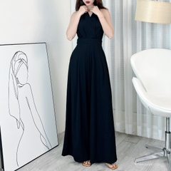 Jumpsuit Trơn Nữ Dáng Dài Sát Nách, Phối Ống Rộng Chất Thun Lụa Quảng Châu Đi Tiệc MIMIX - EK9