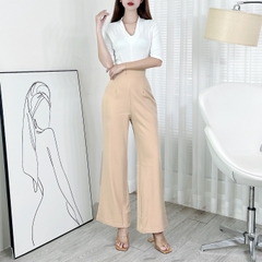 Áo Thun Nữ Cổ Tim Tay Ngắn Trơn Chất Borip QC Đi Làm Đi Du Lịch MIMIX - EI0