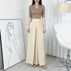 Áo Thun Nữ Cổ Tim Tay Ngắn Trơn Chất Borip QC Đi Làm Đi Du Lịch MIMIX - EI0