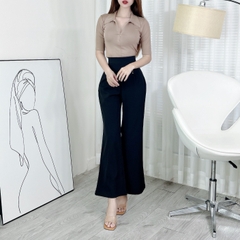 Áo Thun Trơn Cổ Sơ Mi Tay Ngắn Phối Khóa Kéo Trước Chất Thun Borip QC Đi Biển Đi Làm MIMIX - EI7