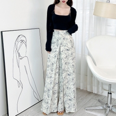 Quần Culottes Họa Tiết Dáng Dài Chất Lụa Mango Đi Biển Đi Du Lịch MIMIX - EN7