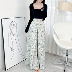 Quần Culottes Họa Tiết Dáng Dài Chất Lụa Mango Đi Biển Đi Du Lịch MIMIX - EN7