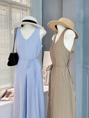 Jumpsuit Nữ Dáng Dài Giả Váy Chất Boi Mềm Đan Xương Cá Đi Biển MIMIX - EQ9