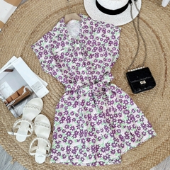 Jumpsuit Short Hoa Phối Túi Hộp Chất Linen Bột Đi Du Lịch MIMIX - ES5