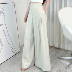 Quần Kaki Trơn Nữ Xếp Ly Ống Rộng Chất Kaki Mền Đi Tiệc Đi Làm MIMIX - ES1