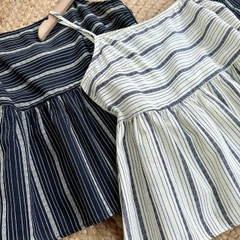 Set Baby Doll Nữ Áo 2 Dây Kèm Quần Ống Suông Dài Chất Cotton Sọc Thổ Cẩm Đi Du Lịch MIMIX - EO3