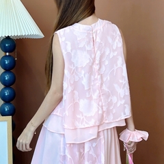 Set Váy Nữ Áo Baby Doll Sát Nách Và Chân Váy Mix Chất Tơ Ép Hoa Đi Biển MIMIX - EV9