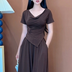 Set Bộ Nữ Áo Thun Tà Nhọn Mix Quần Dáng Dài Chất Thun Dẻo Rayon Đi Dạo Phố MIMIX - EW4