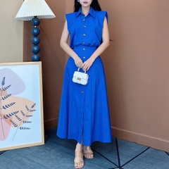 Set Váy Nữ Áo Sát Nách Mix Chân Váy Đính Nút Chất Linen Bột Đi Làm Đi Tiệc MIMIX - EX3