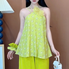 Set Bộ Nữ Áo Yếm Dây Đôi Mix Quần Trơn Dáng Dài Đi Dạo Phố Đi Tiệc MIMIX - EX2